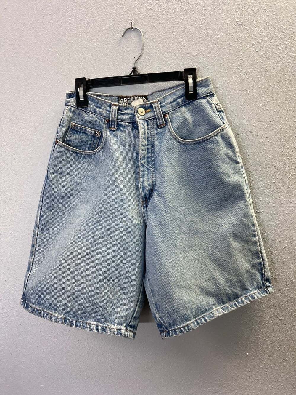 Vintage Breaker Denim Jorts High Rise Light Wash Jean Shorts Size 7 Baggy 0565